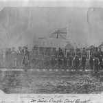 Victoria Pioneer Rifle Corps standing in their ranks, March 1864