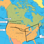 Map of North America showing Black migrations
