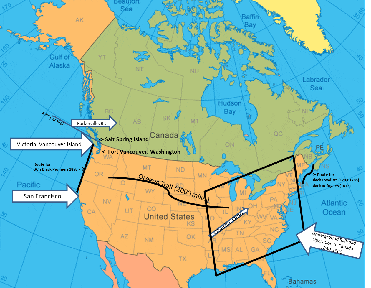 map of North America