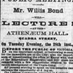 Public Meeting. Mr. Willis Bond will lecture