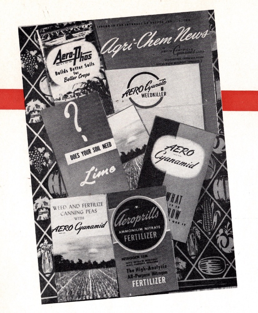 A magazine image showing advertisements for a line of lime products
