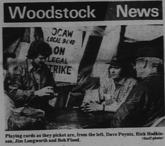 A photo of a newspaper clipping on the Domtar Strikes