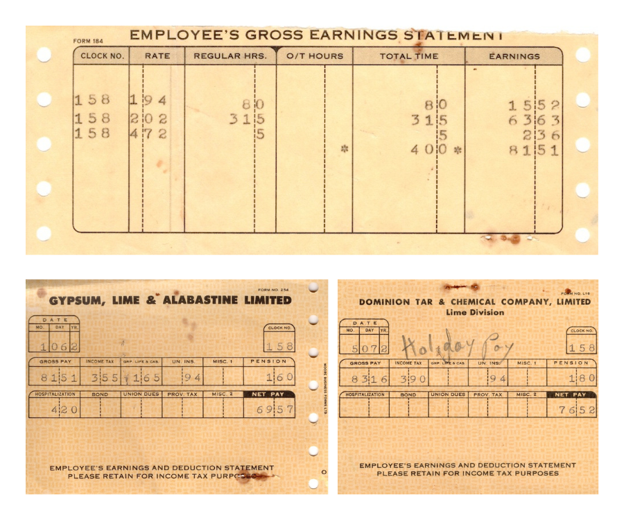 3 earning statements from Gypsum, Lime & Alabastine Ltd and Domtar Ltd.