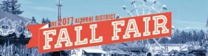 Advertisement for the 2017 Port Alberni District Fall Fair, carnival midway is in the background