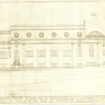 Architectural Drawing, Shaar Hashomayim Building in Westmount, Side View