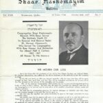 Shaar Hashomayim Bulletin, Death of Rabbi Herman Abramowitz