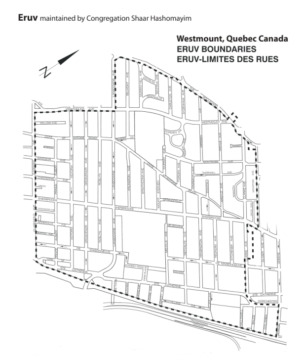 A map showing the boundaries of an enclosure in the city of Westmount.
