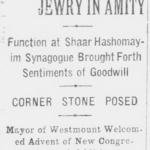 Christendom and Jewry in Amity, Montreal Gazette, November 11, 1921