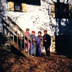 Four Fermières during a 1994 outing to Le P’tit bonheur in Lac-Supérieur in the Laurentides region