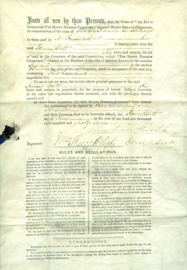 picture of a document of the deed of sale for lots.