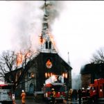 Fire at the Saint-Ignace-d’Antioche church in Coteau-du-Lac, 1999