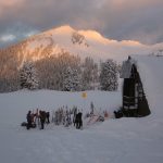 Elfin Lakes Hut in winter