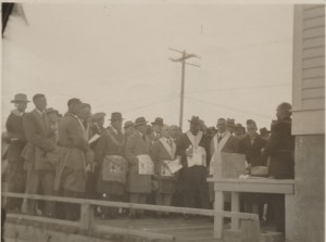 laying corner stone at Masonic Hall c. 1929