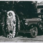 Dorothy Lougheed in First Nations headdress and clothing
