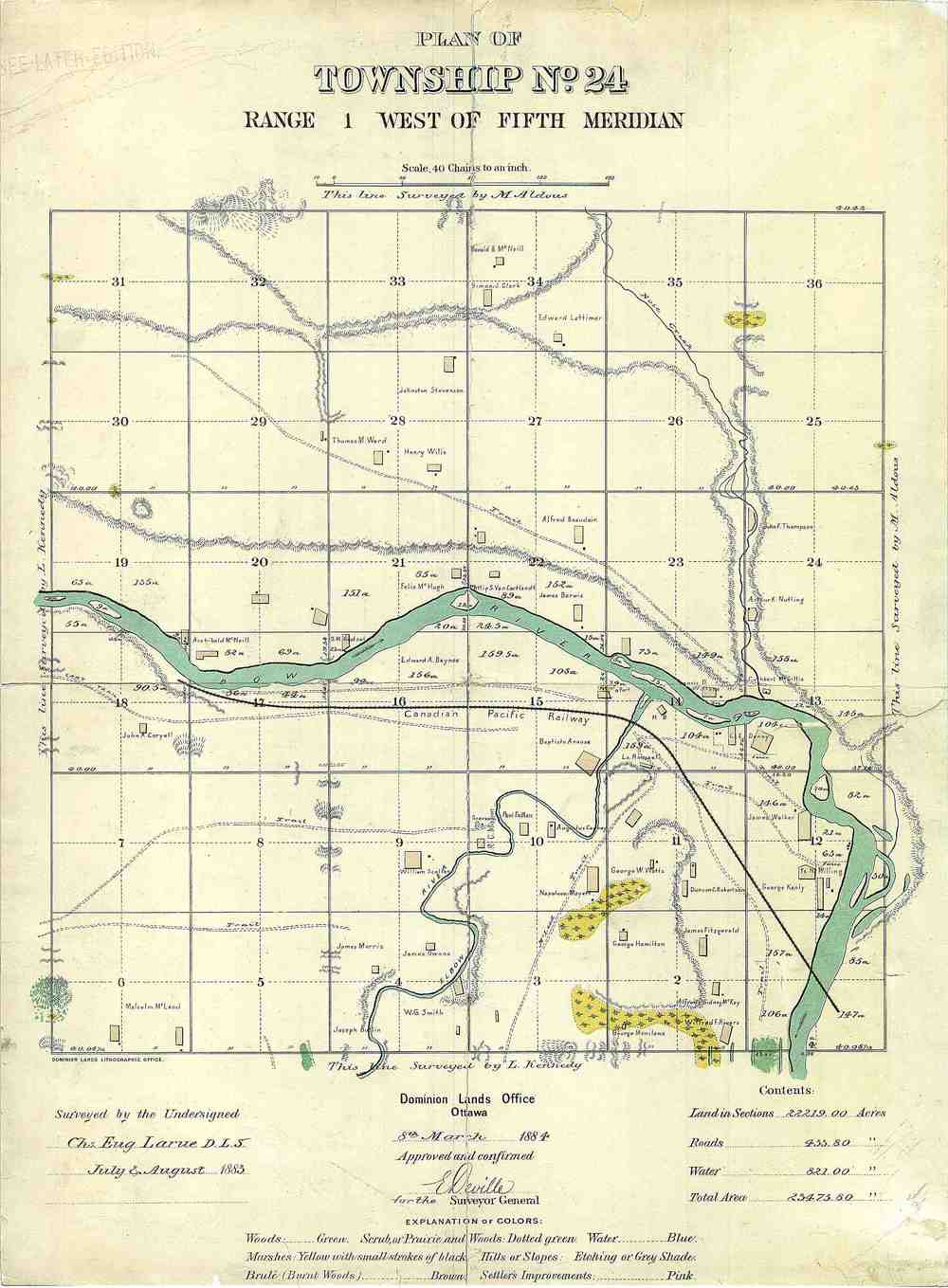 Map of Calgary, 1883