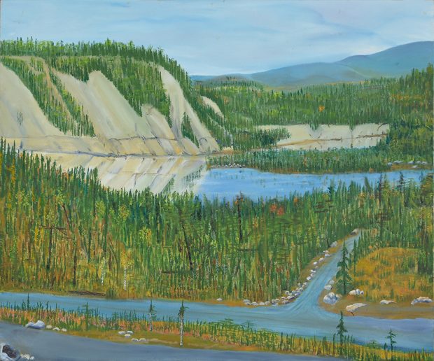 View of a river valley with trees