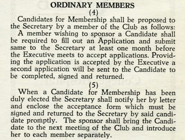 Newsprint clipping detailing the application process for new members.