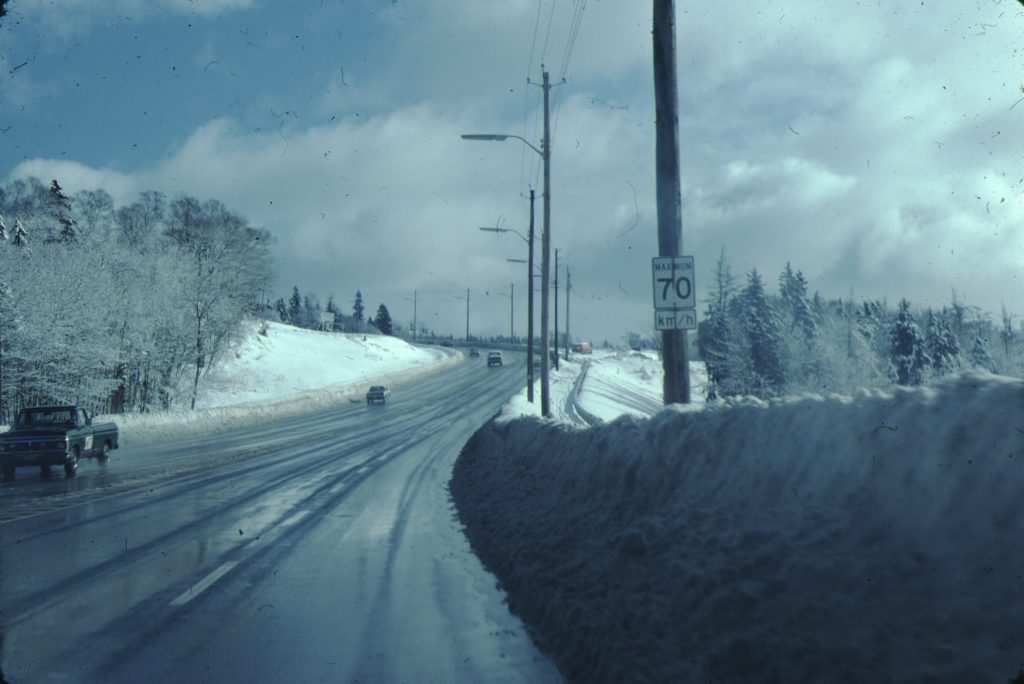 Vehicles on Breakheart Hill of Portland Street in Dartmouth