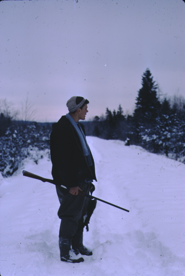 A hunter hunting on the marsh