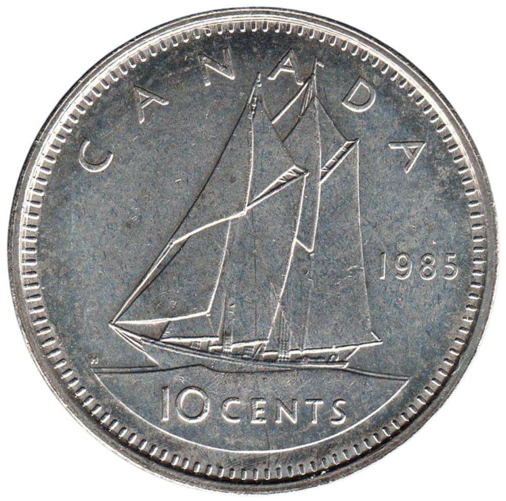 A $0.10 CAD coin