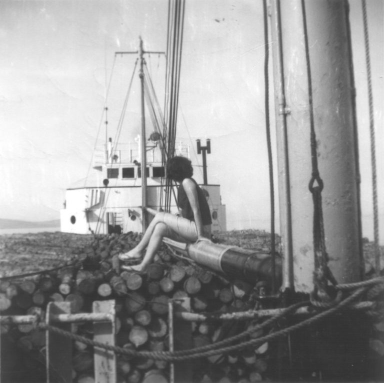 The SteMarguerite with a full cargo of timber The Desgagnés Two