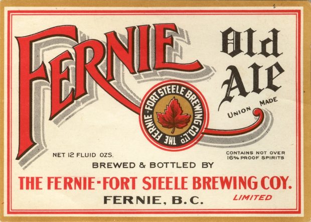Label for a beer bottle; Fernie Old Ale.