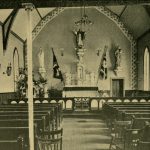 The interior of the First Holy Family Church, Fernie, BC, built in 1898.