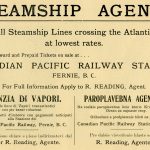 Steamship Advertisement, CPR with information in Italian.  
