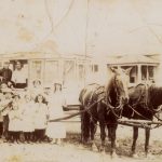 Emilio Picariello ice cream wagon being driven by son Steve Picariello, Fernie, BC, ca 1916-1917.