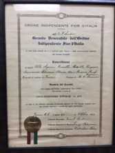 Framed certificate