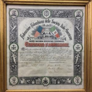 Framed certificate