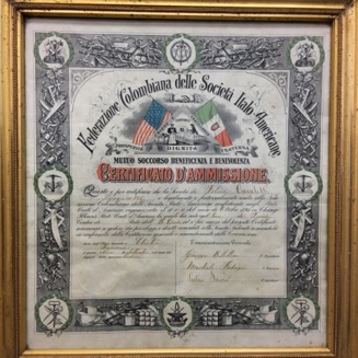 Framed certificate