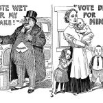 Temperance cartoon with a liquor wholesaler pitted against a working class family, Victoria, BC