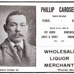 Advertisement, Phillip Carosella general supplies and liquor merchant.