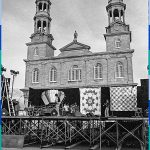 A stage in front of the Saint-Eustache church