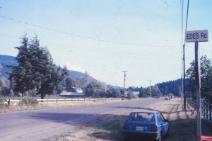 View of road and sign.