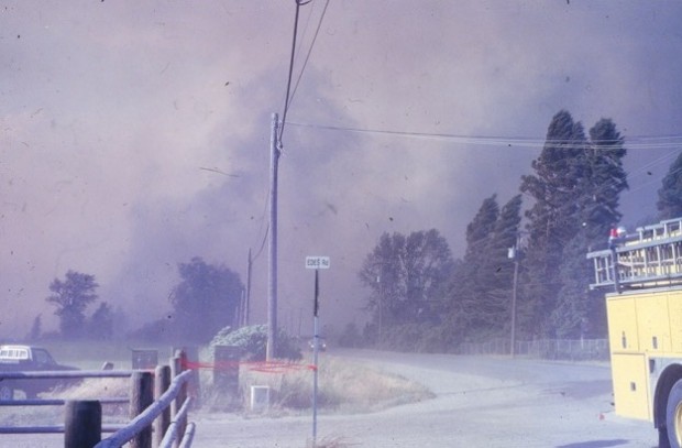 Fire burning north of Edes Road.