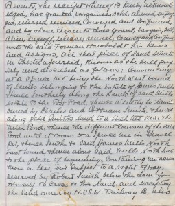 Purchase agreement signed by Forman Hawboldt for the foundry land and the house land on North Street in Chester completed in 1912. page 1