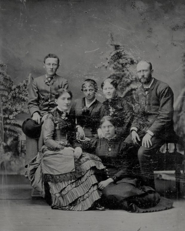 Studio tintype early photograph of the Flavelles in Peterborough..