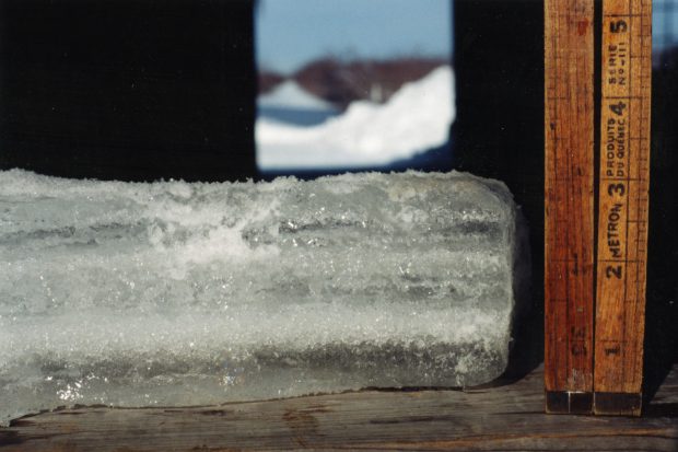 This citizen measured the accumulation of ice. It was at 3.