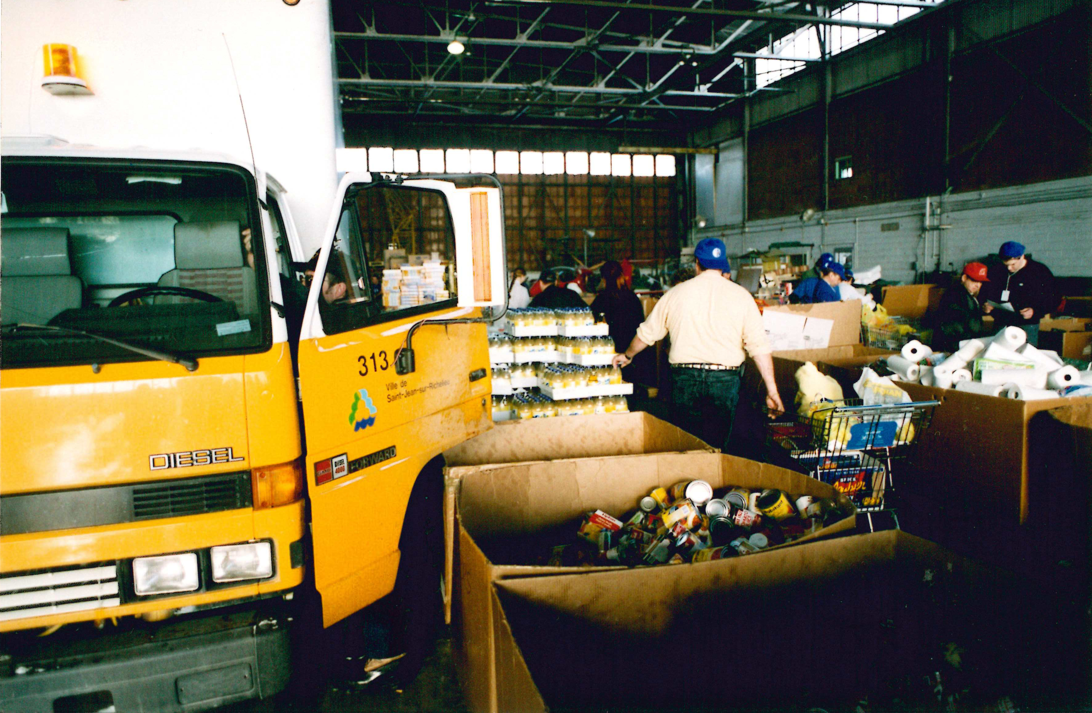 The Hanger-4 of the military base became a distribution centre for needed food and clothing.