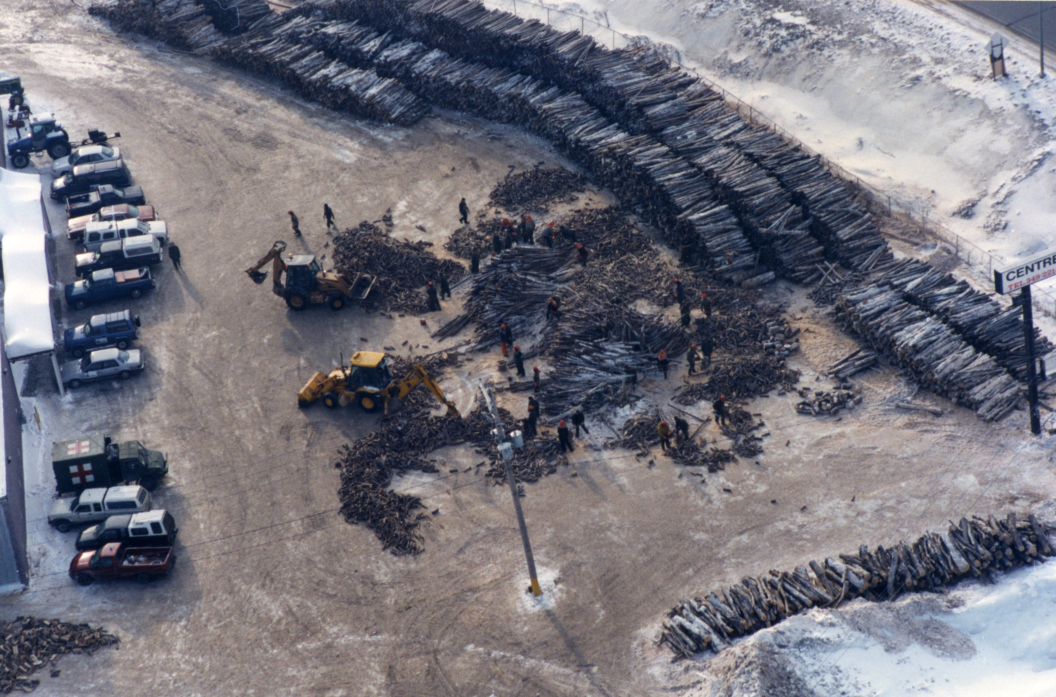 The wood distribution centre in Saint-Jean, seen from the air.