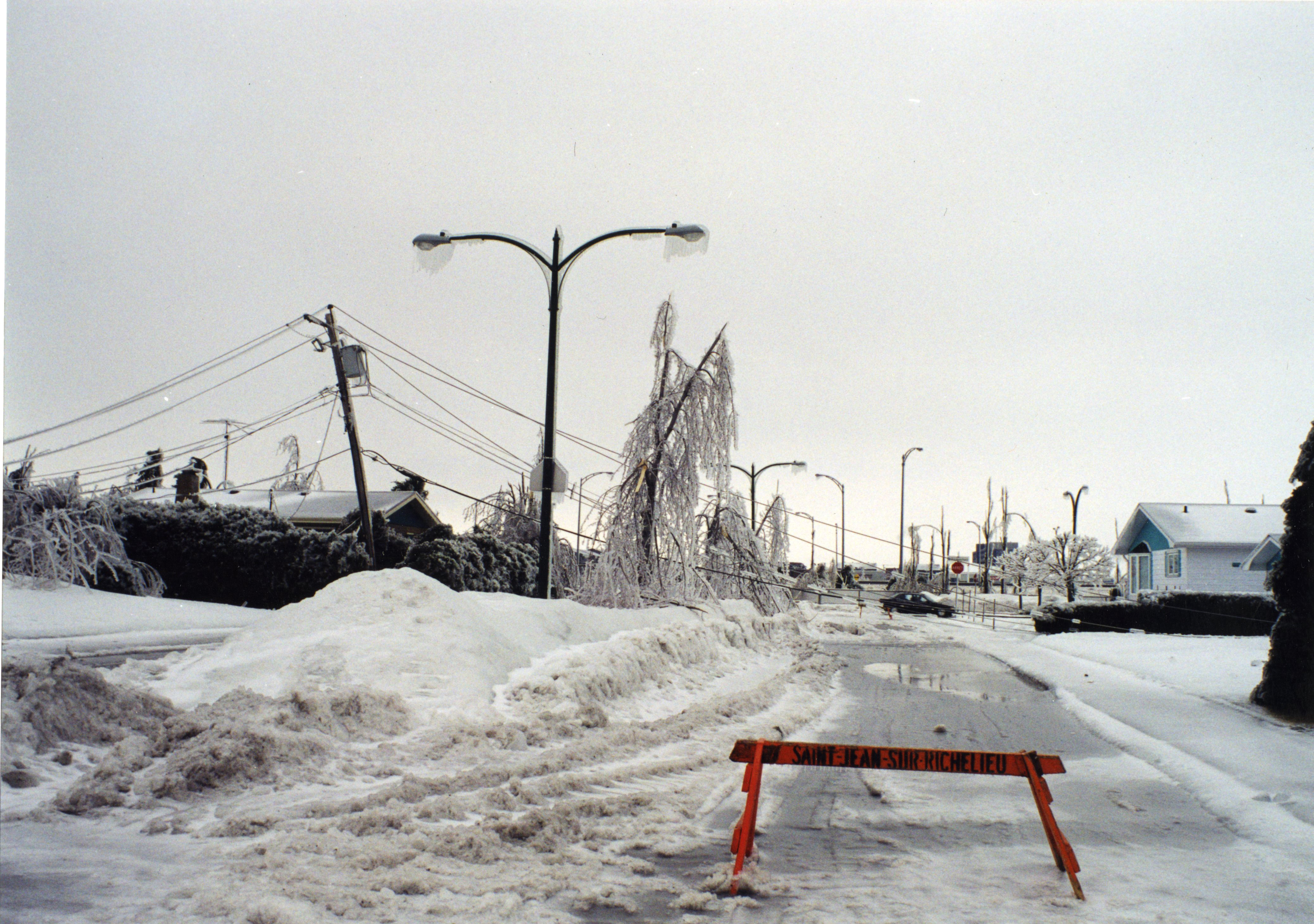 The roads were closed due to the wires.