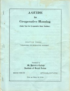 Cover of a study guide to Co-Operative housing chapter three. bright blue colour