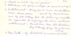 Hand written meeting minutes 1954 page 2