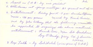 Hand written meeting minutes 1954 page 2