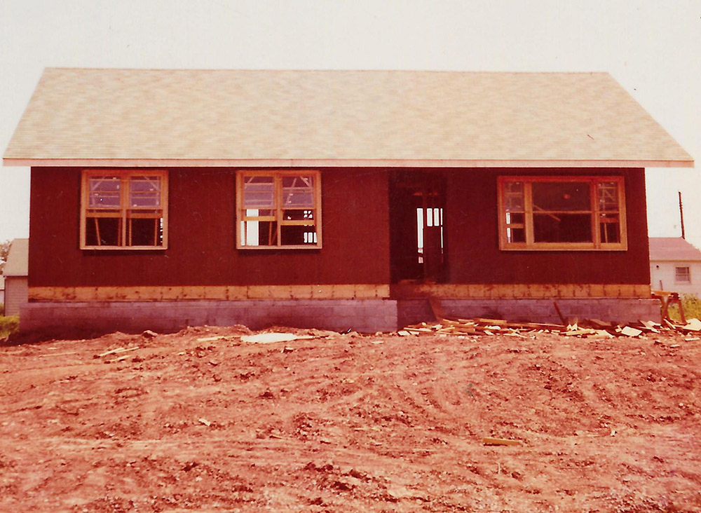 colour photograph of a house under construction