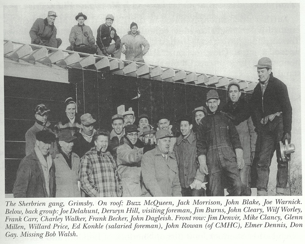 a black and white photograph of a group of men called the Sherbrien gang in Grimsby. No title