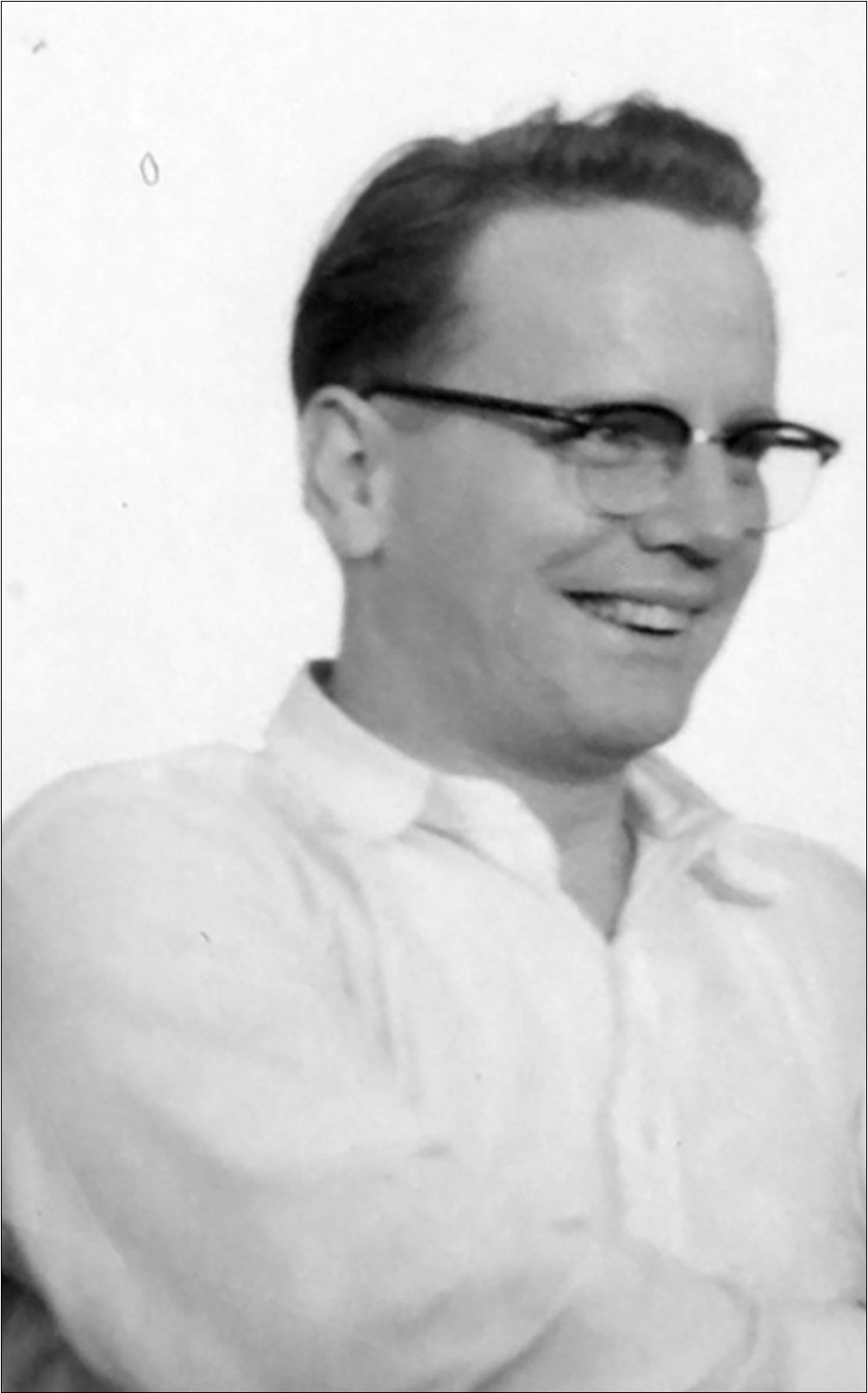 Black and white photograph of a man, Bob Walsh