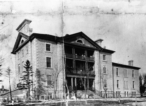 Photograph of KGH as it would have appeared in 1867 with the new Watkins Wing